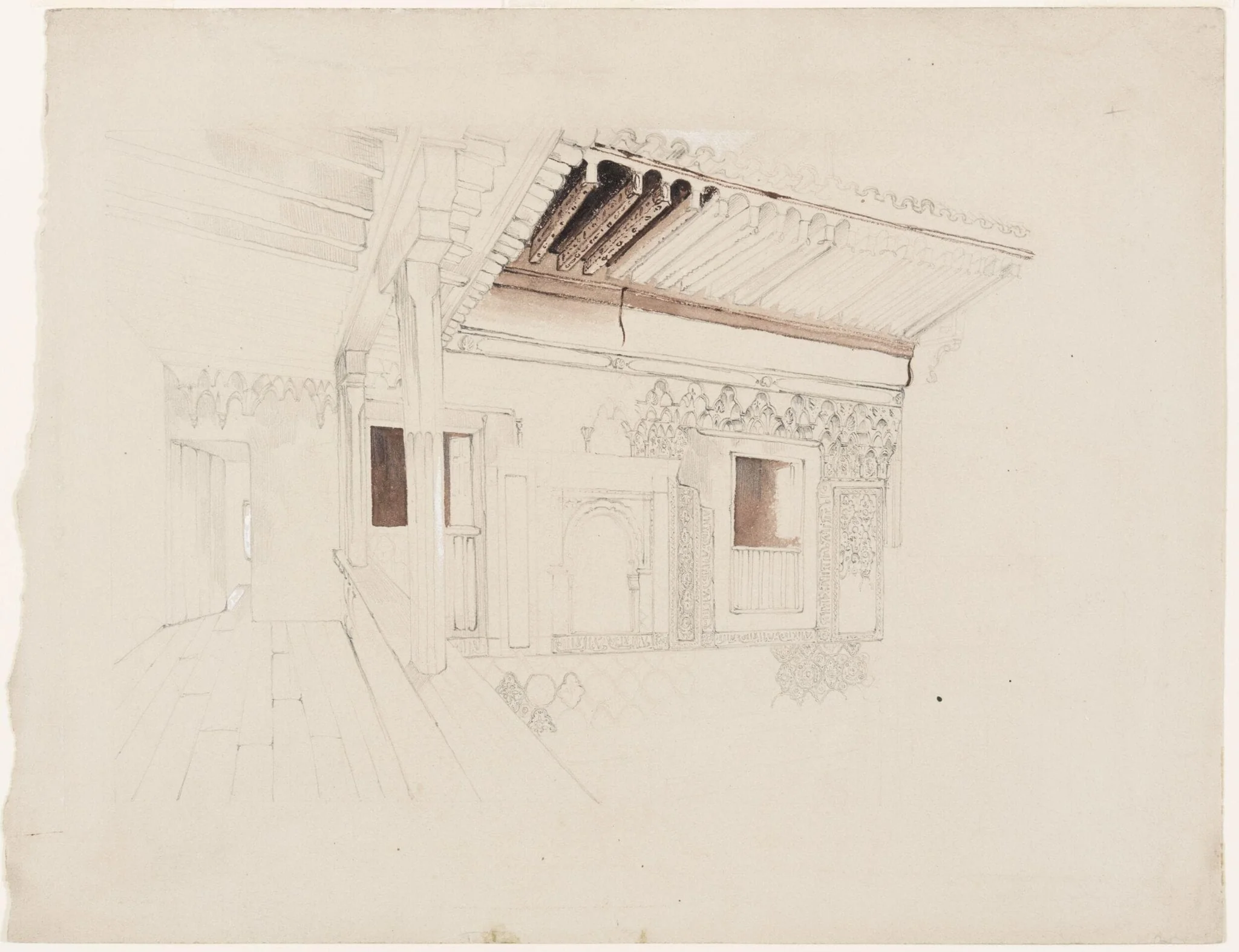 The Court of the Mosque, Alhambra, by John Lewis, 1832