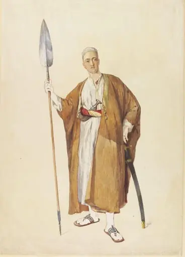 Vika Viswahali. Dress of an (E) Mswahali of Zanzibar -   About 1866. Arthur Ackland Hunt