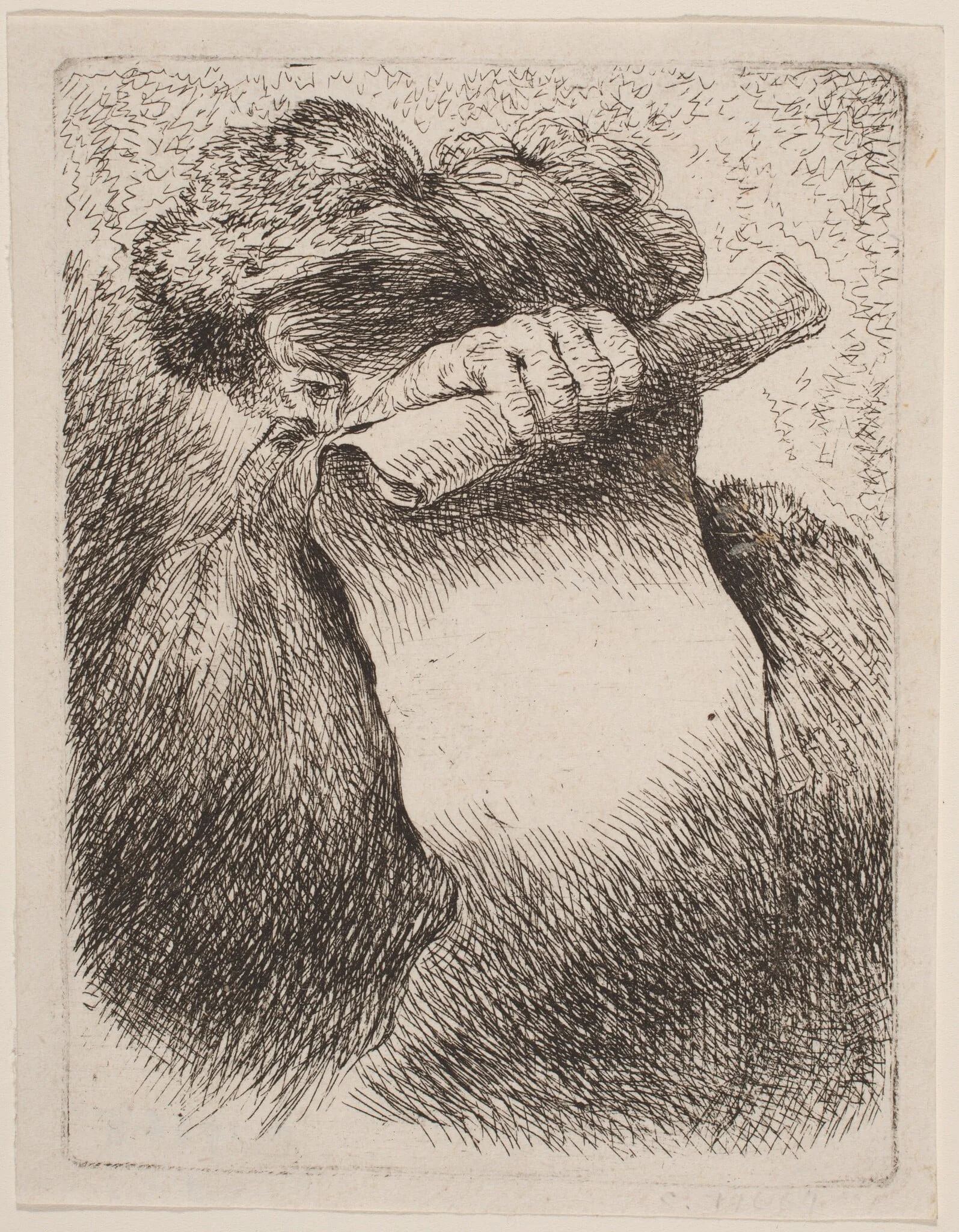 Man with a Scroll, by Giovanni Benedetto Castiglione, ink, 1646