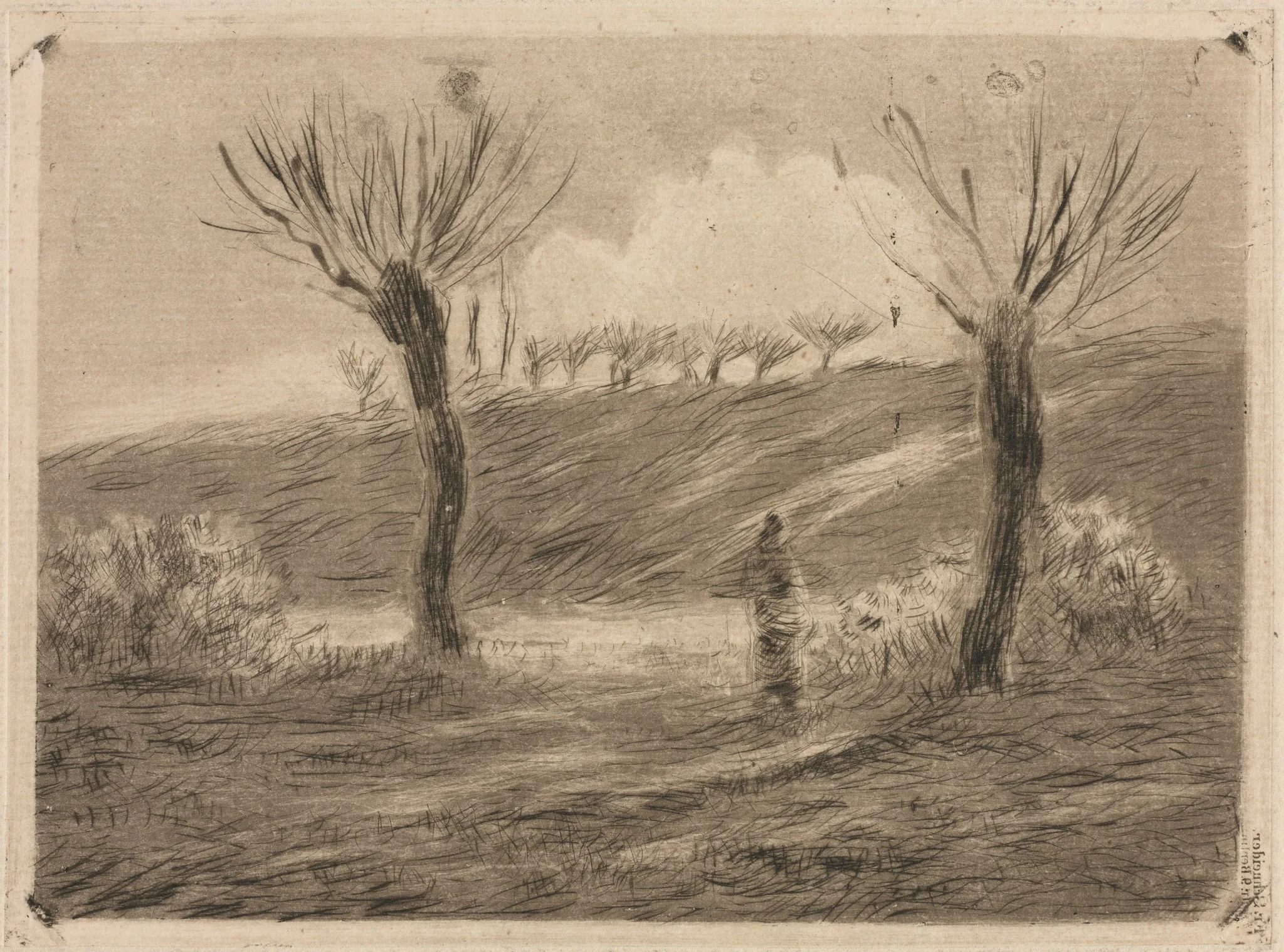Setting Sun, by Camille Pissarro, 1879