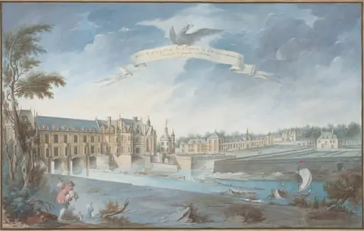 Veüe Et perspective du Chateau de Chenonceaux