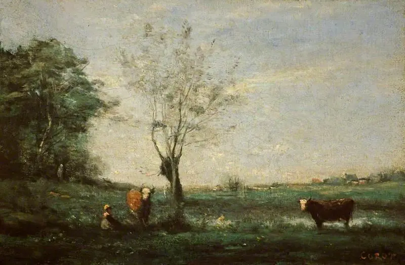 Landscape with Two Cows