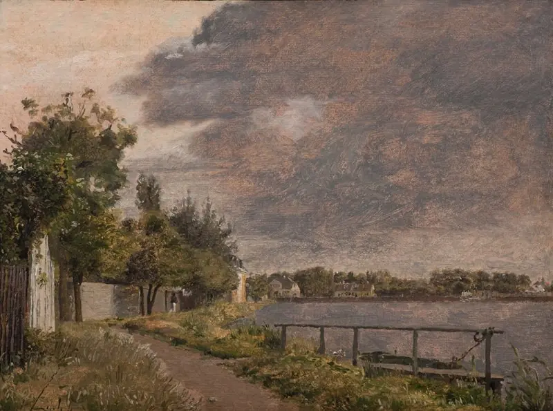 View of Dosseringen near the Suburb Østerbro outside Copenhagen, Cloudy Sky
