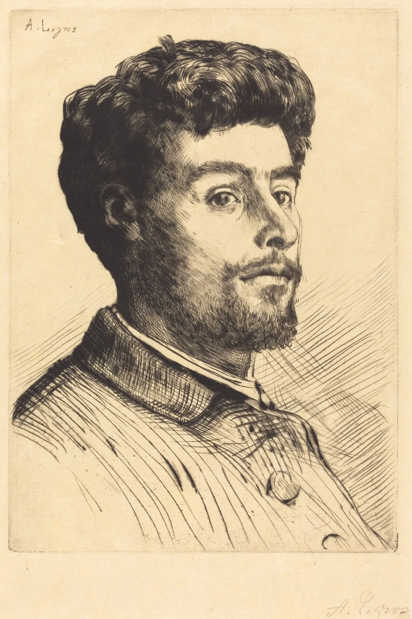 Frederic Regamey, by Alphonse Legros, ink, 1874