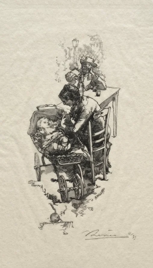 La femme au berceau, by Auguste Lepère, 1894
