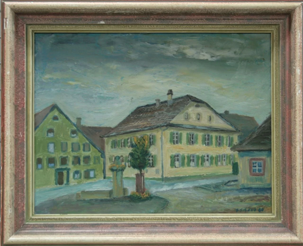 Ernst Schaub - Malerei, Gemeinde- und Schulhaus, by Ernst Schaub, unspecified, 1940