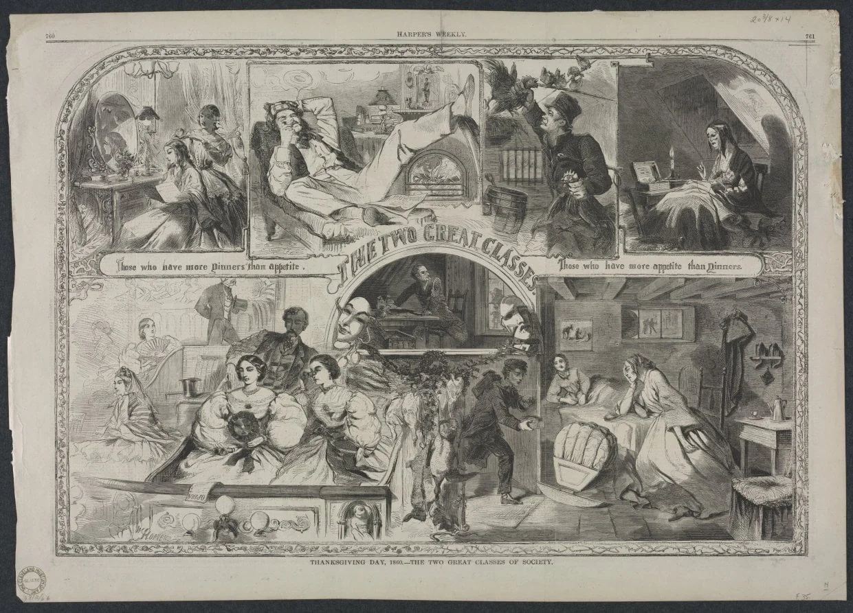 Thanksgiving Day, 1860 - The Two Great Classes of Society, by Winslow Homer, 1860