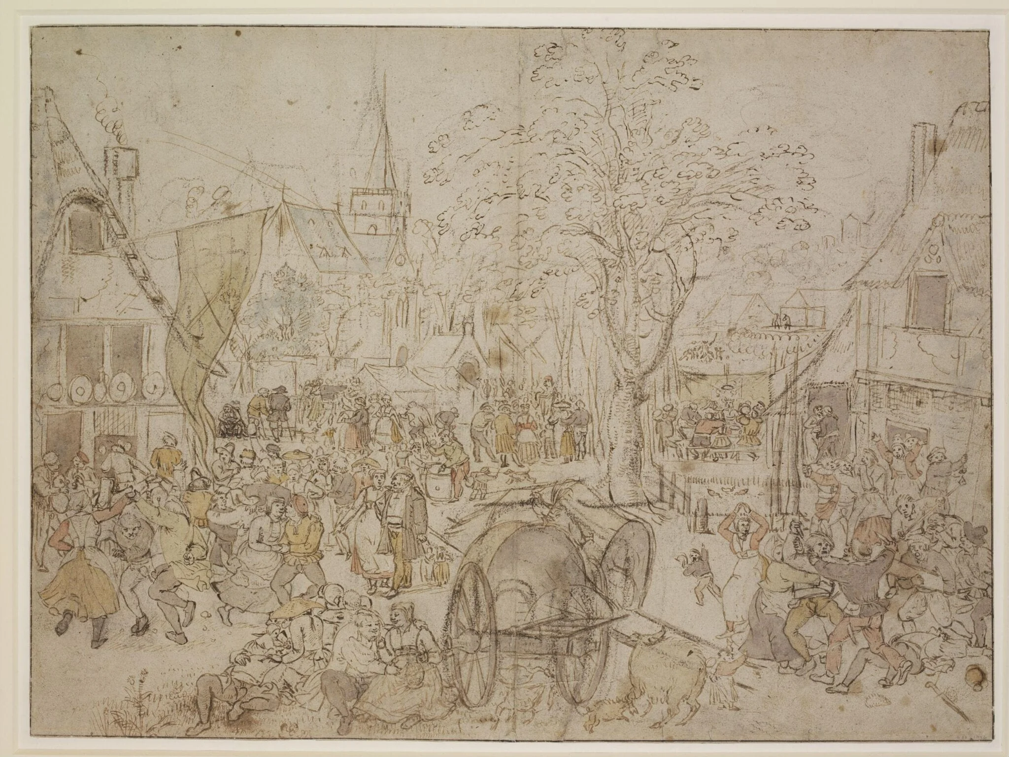 A Village Kermis with a Wedding Feast, by Pieter the Elder Bruegel, 1550