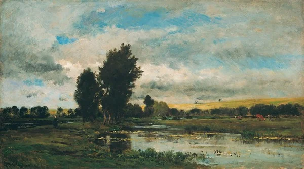 French River Scene, by Charles François Daubigny, oil, 1871