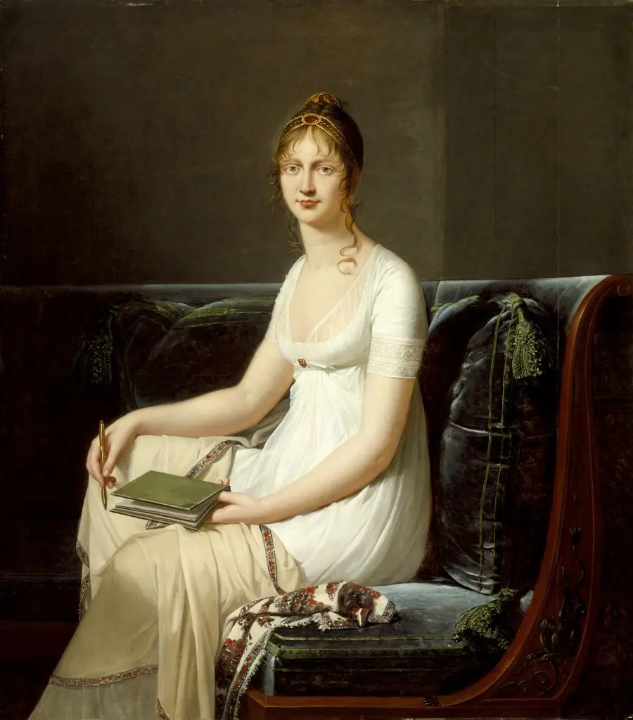 Portrait of a Woman Holding a Pencil and a Drawing Book