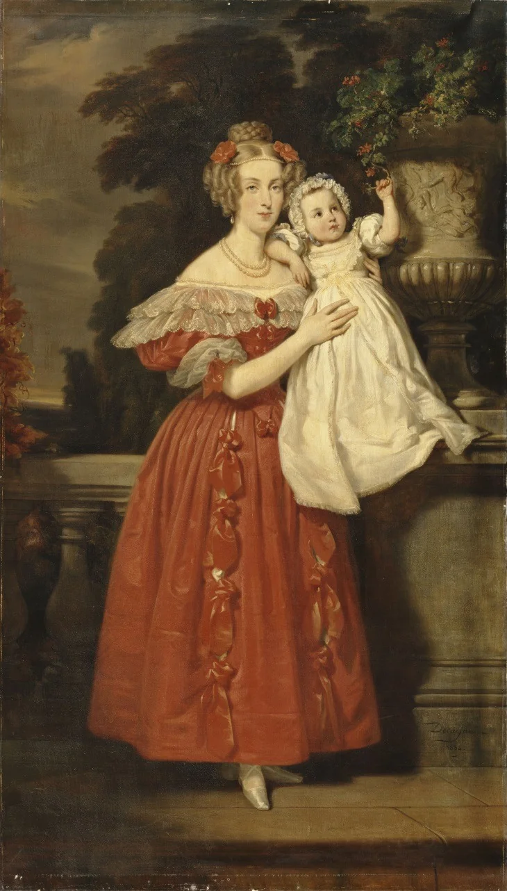 Louise of Orléans, Queen of the Belgians, and her son