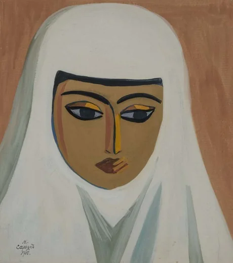 Portrait of a Persian woman, by Martiros Saryan, tempera, 1910