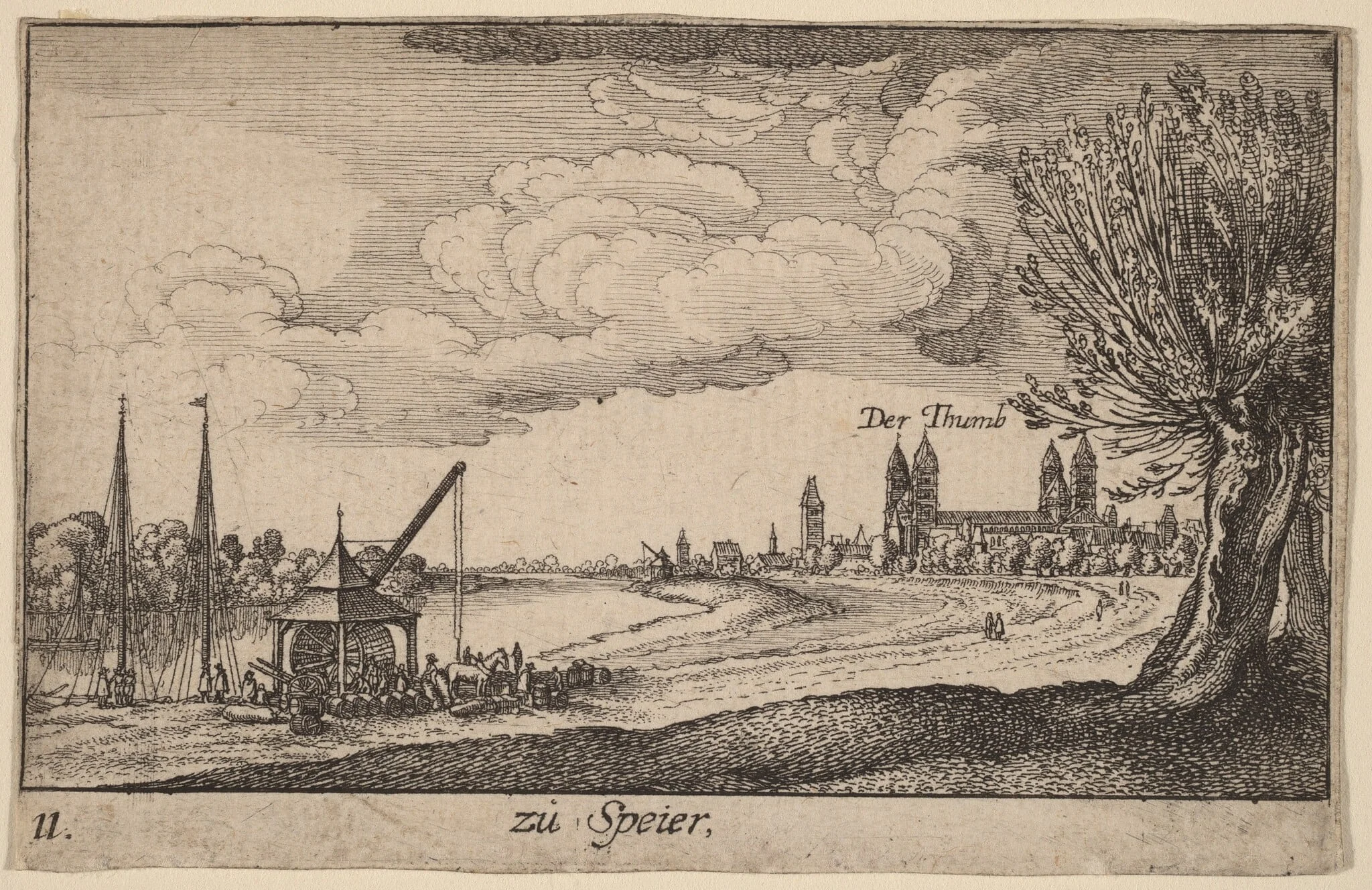 Speyer, by Wenceslaus Hollar, ink, 1635