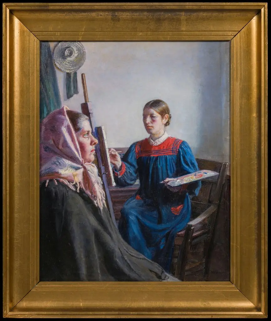 Anna Ancher Painting a Model