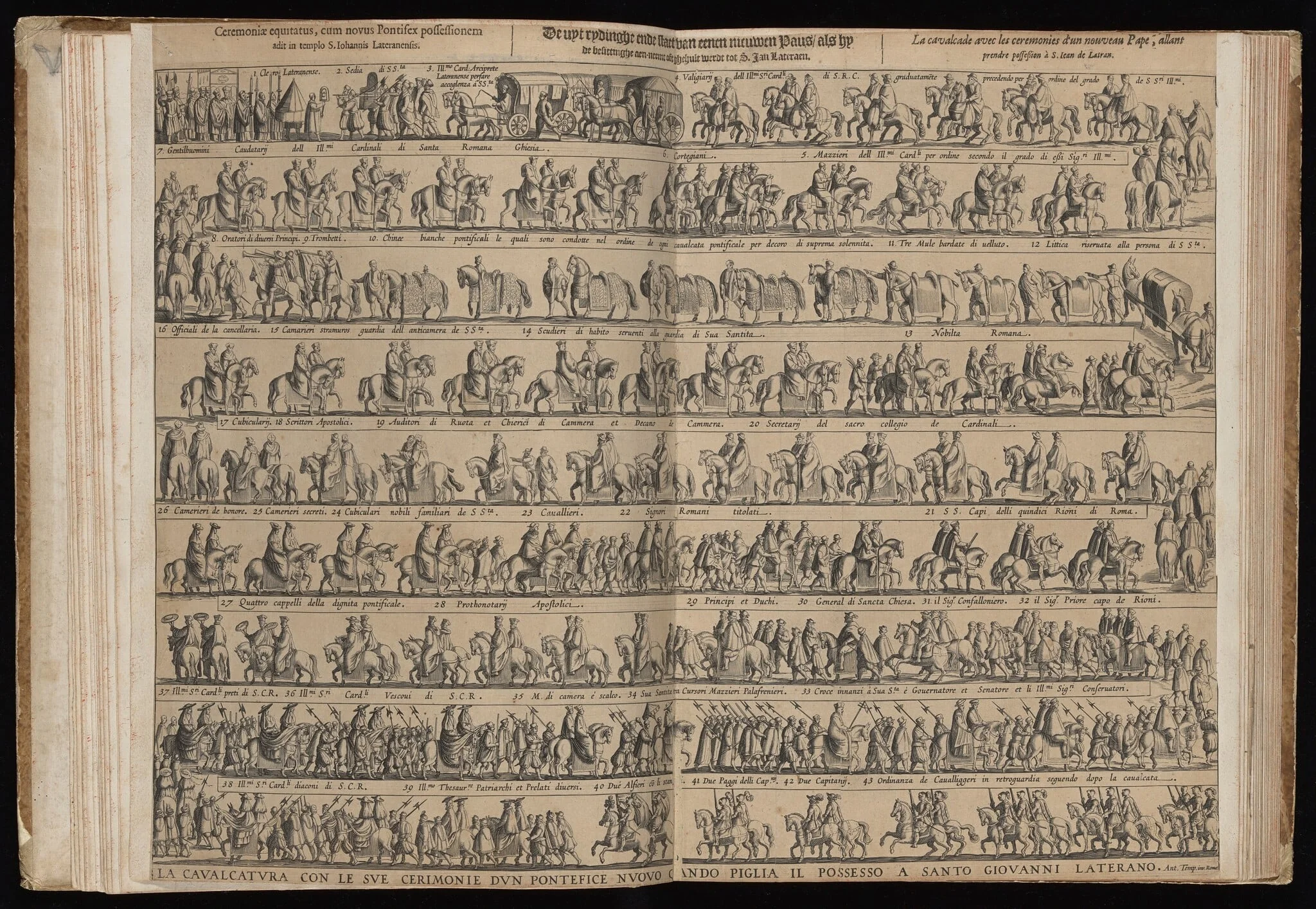 La Calvacatura con le sue Cerimonie [The Procession for the 'Possesso' of a new Pope at the Lateran], by Italian 16th Century, ink, 1575