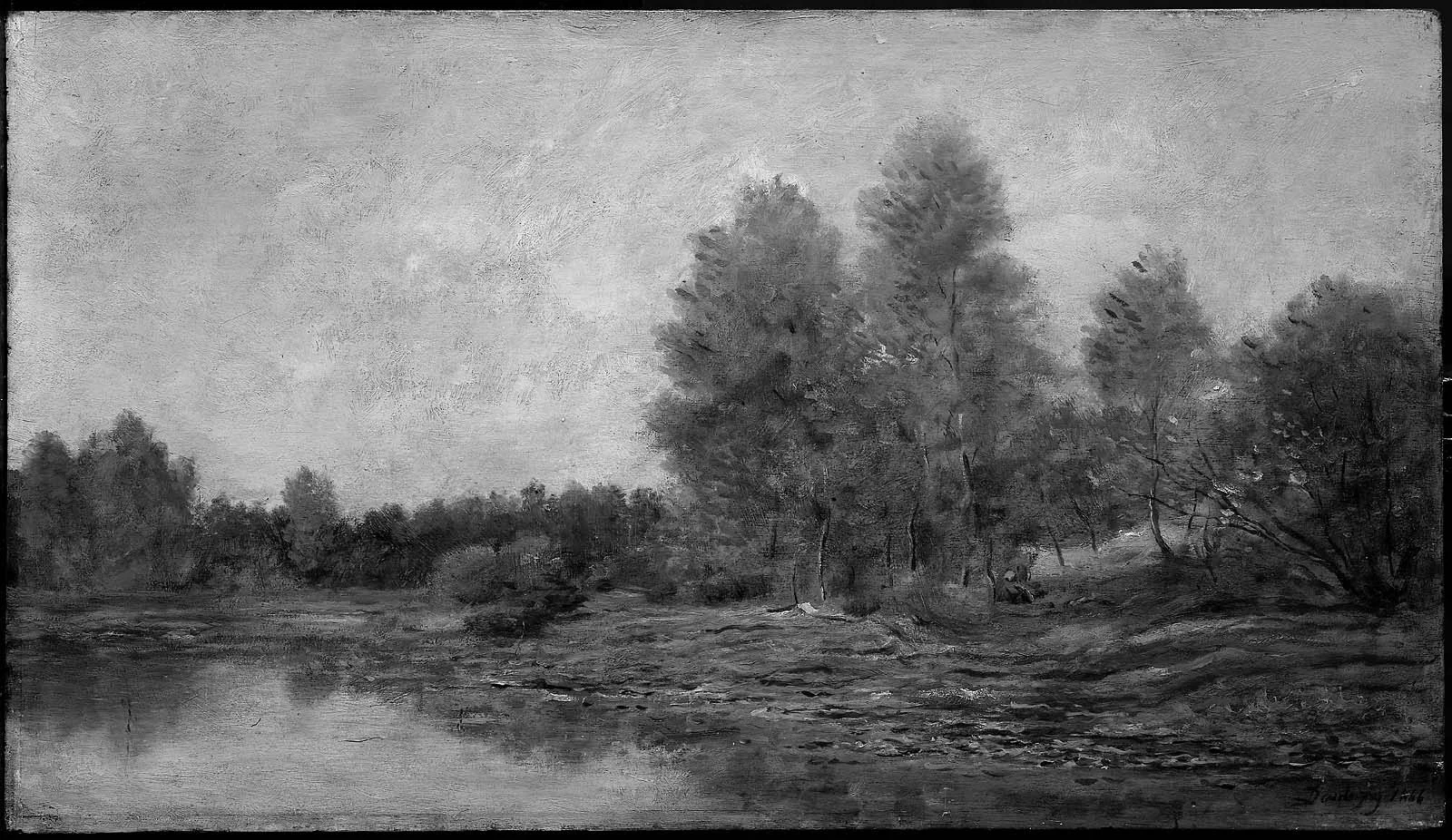 Riverbank in Spring, by Charles François Daubigny, unspecified, 1857