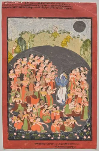 Krishna and the Gopis Gather for Rasamandala