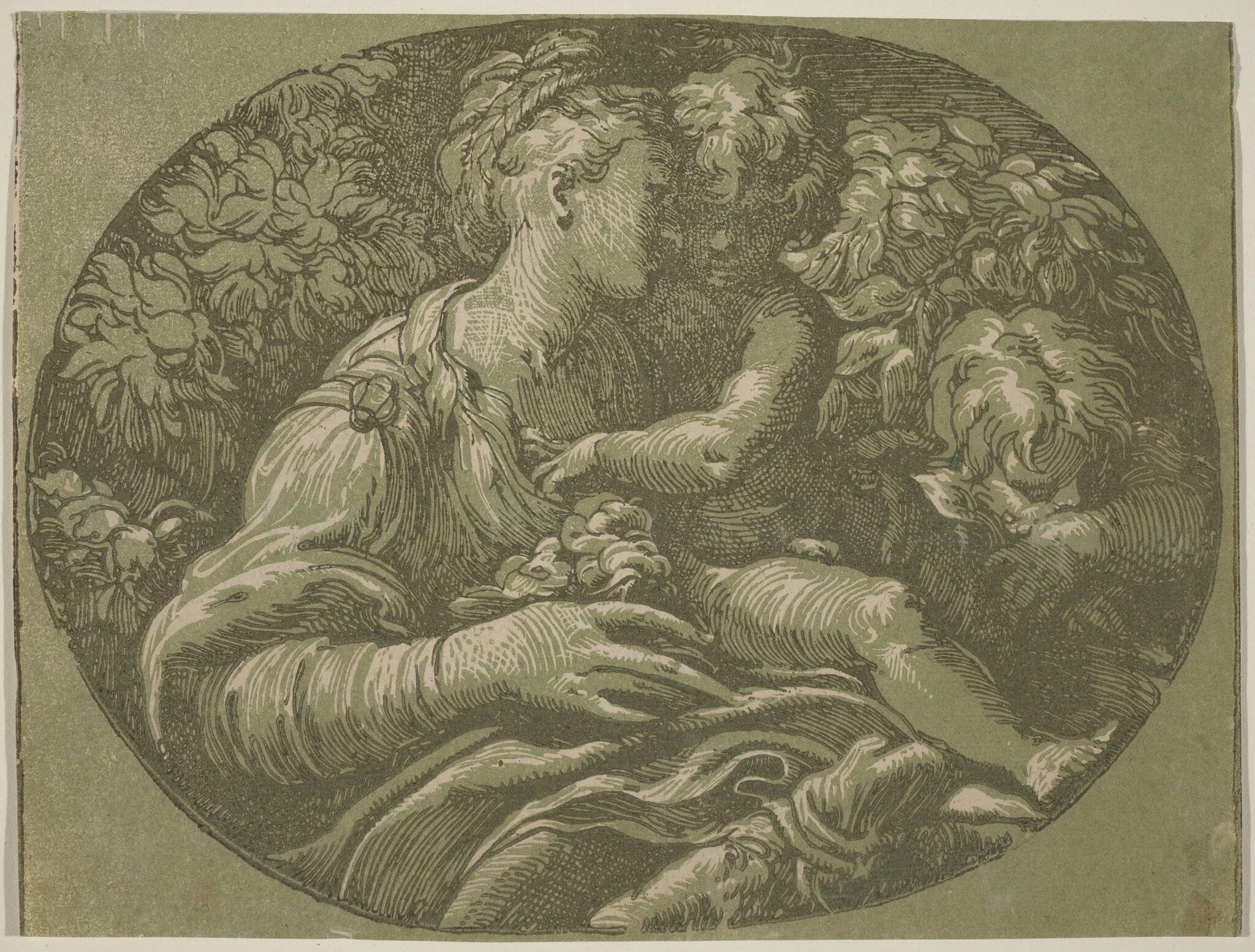 The Virgin with the Rose, by Antonio da Trento, ink, 1529
