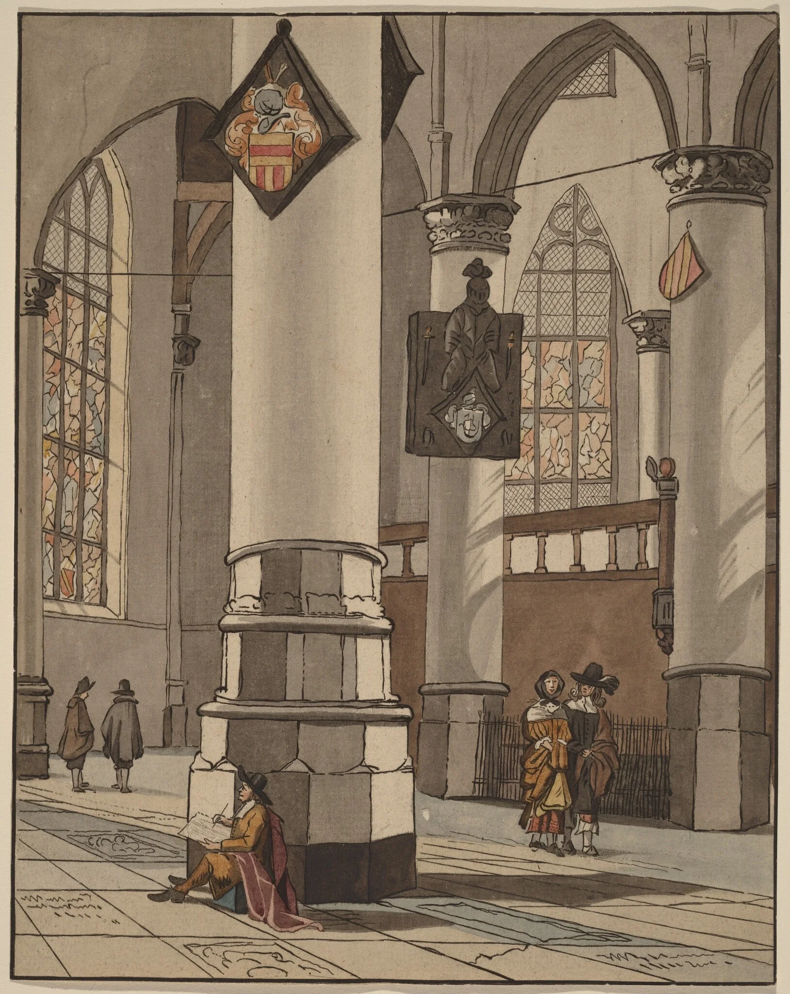 Church Interior, by Jacobus Buys, ink, 1774