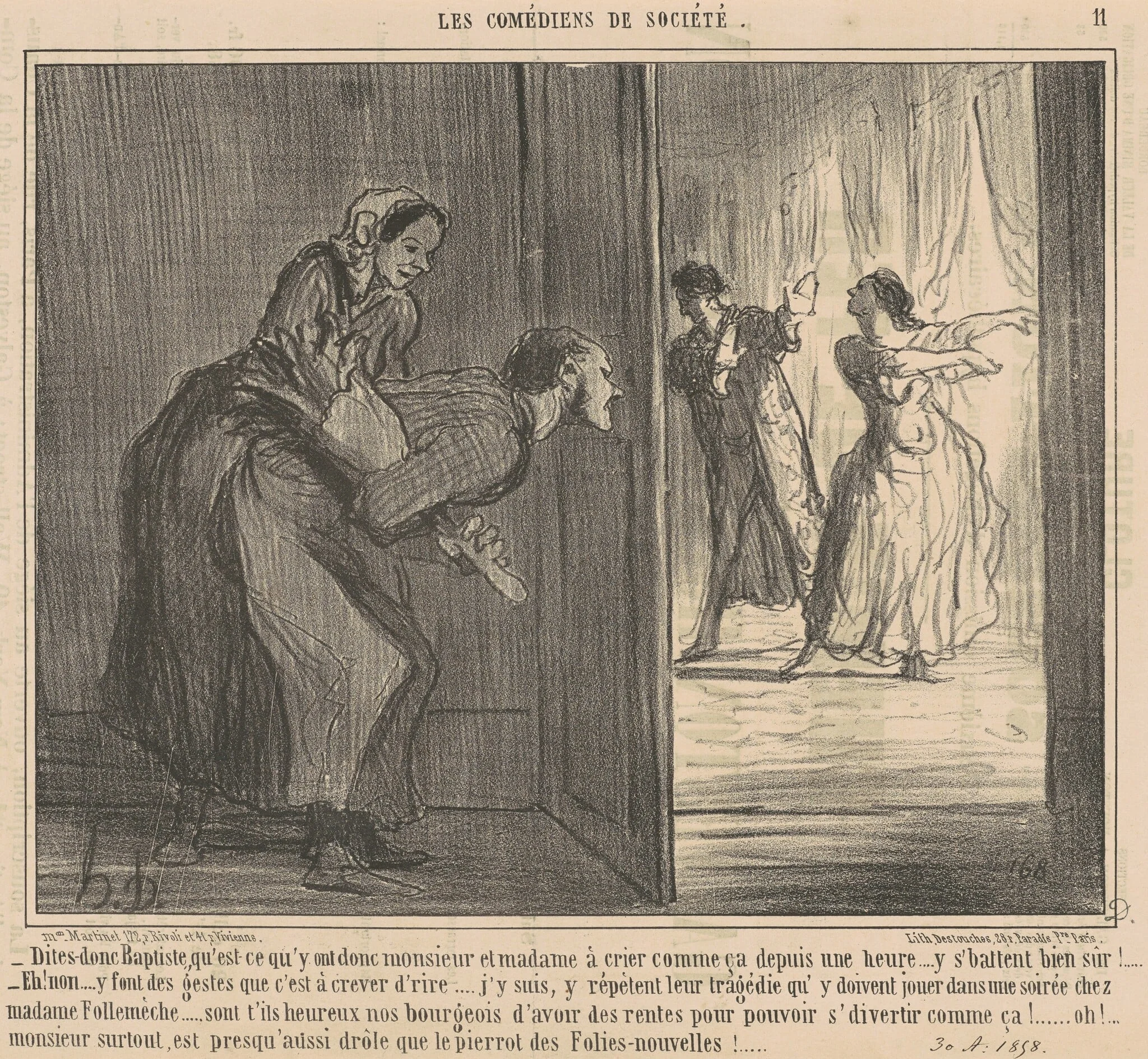 Dites-donc Baptiste ..., by Honoré Daumier, ink, 1858