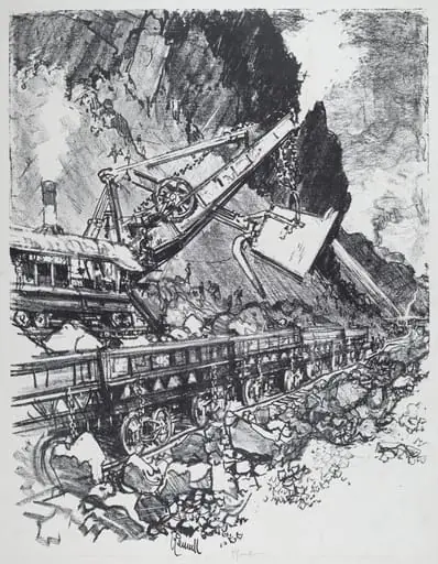 Steam Shovel in the Cut at Bas Obispo