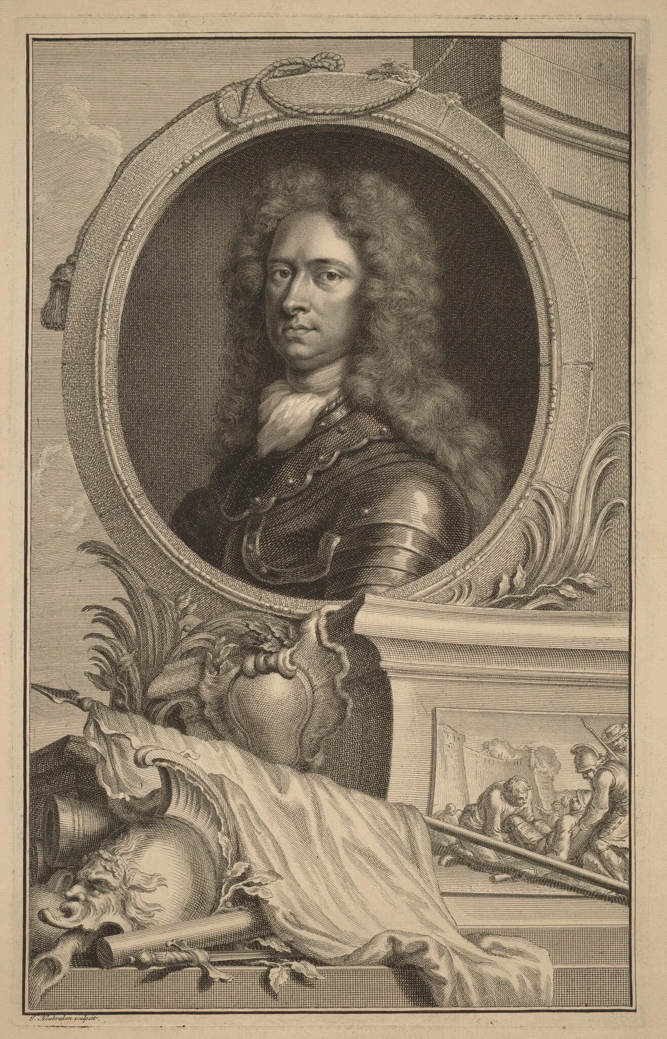 Portrait of a Gentleman, by Jacobus Houbraken, ink, 1739