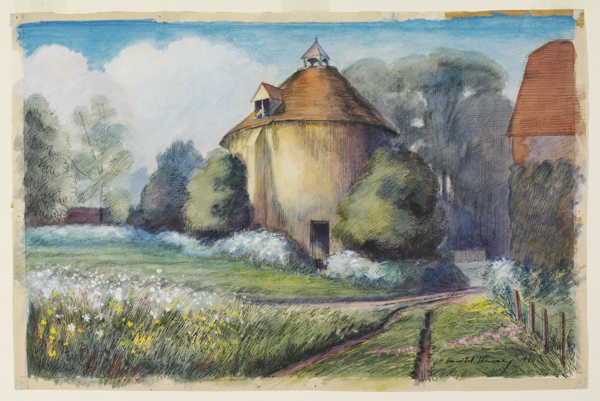 Dove House, Hurley, by Philip Hussey, watercolor, 1940