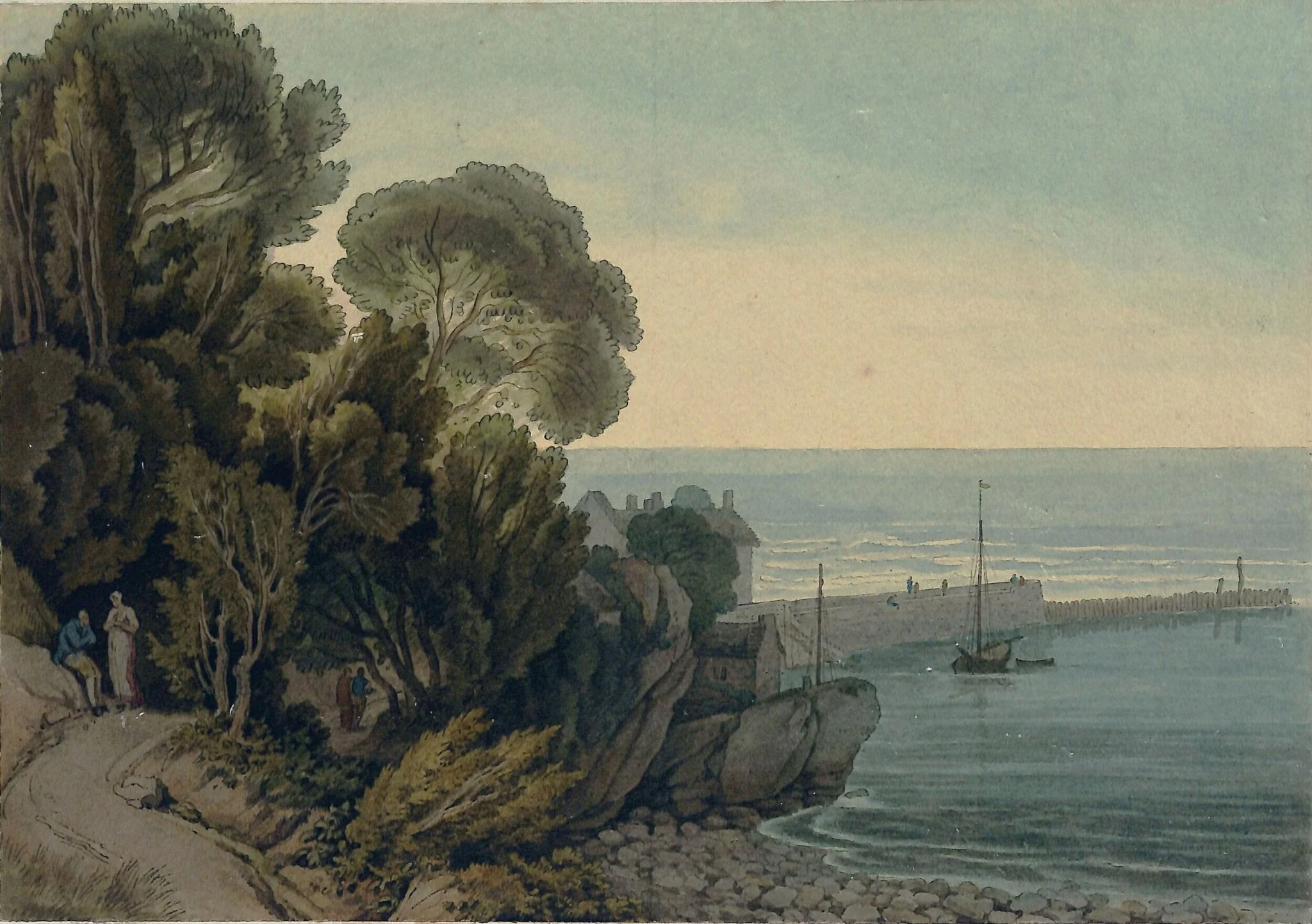 Lynmouth, Devon, by John White Abbott, watercolor, 1811