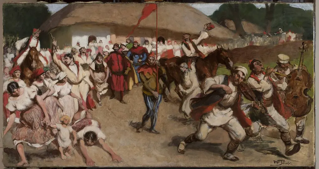 Folk scene – king among peasants
