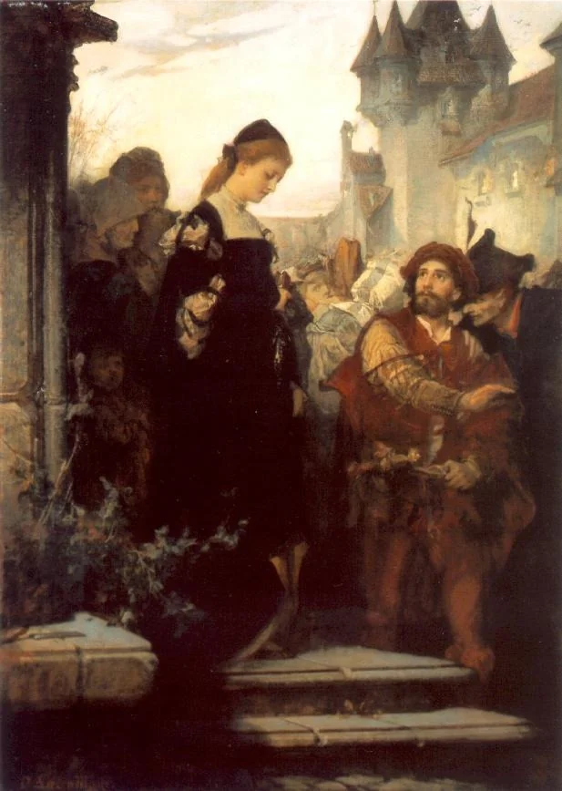 Faust and Margaret, by Sándor Liezen-Mayer, oil, 1871