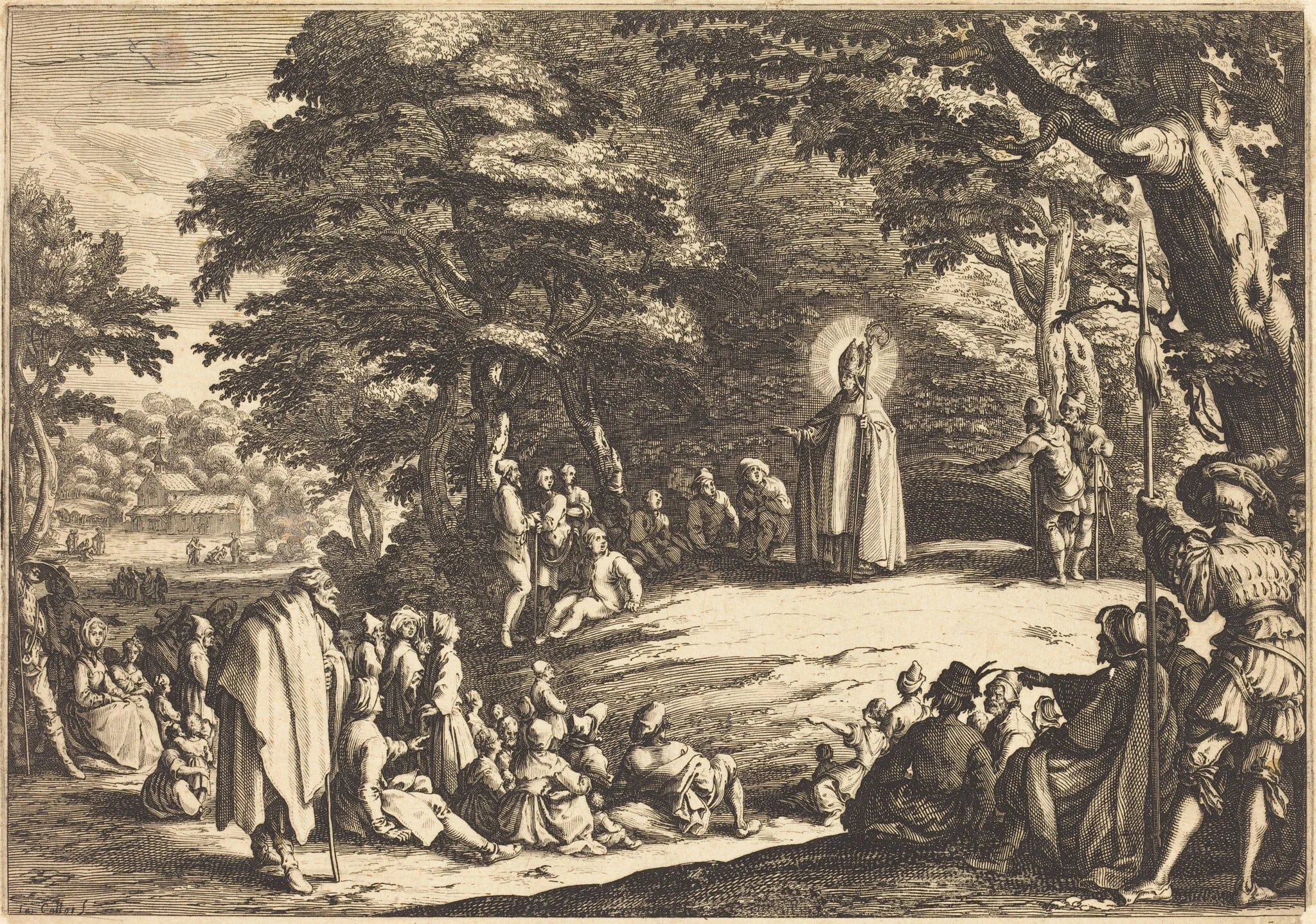 Saint Amond, by Jacques Callot, ink, 1621