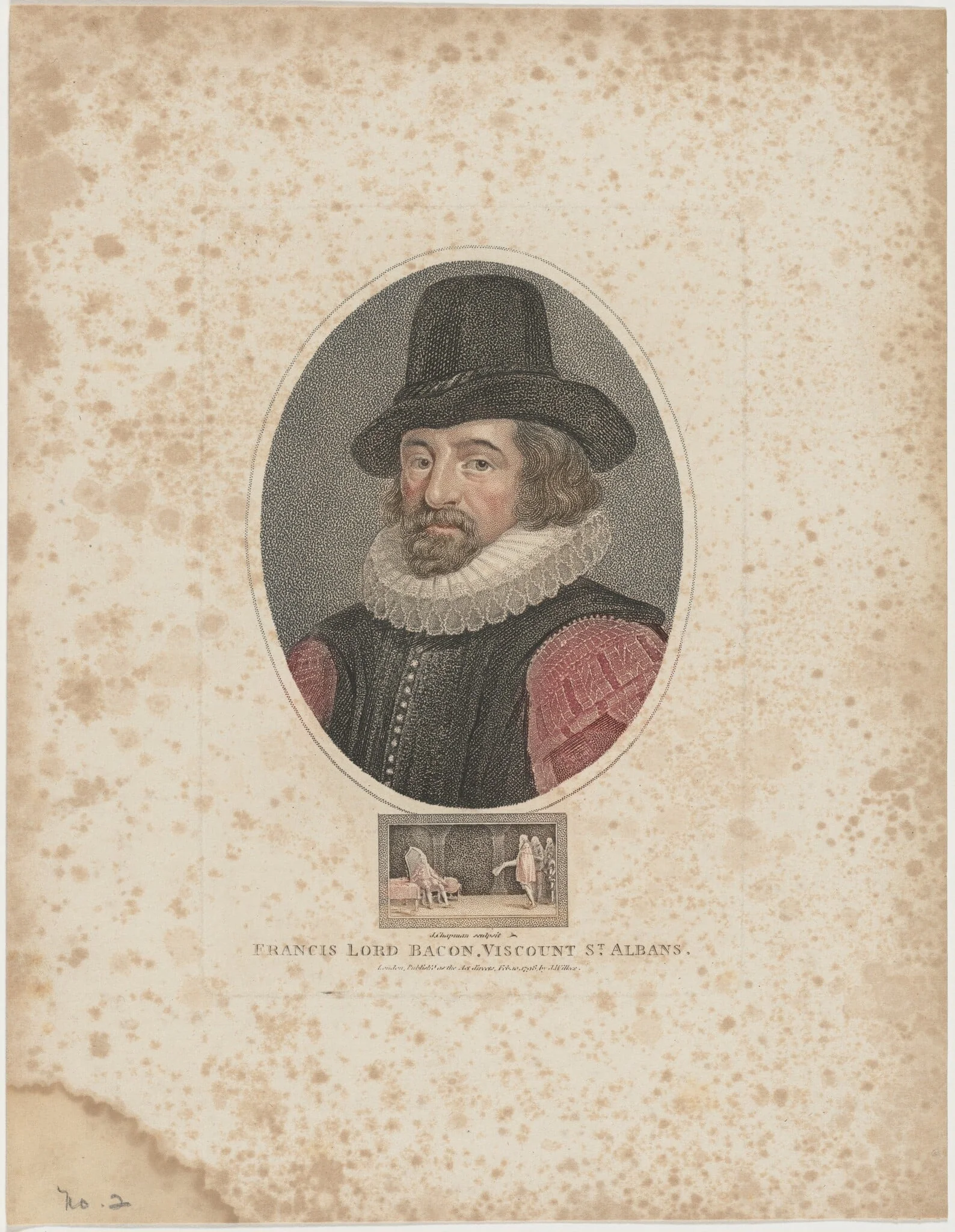 Francis Lord Bacon, by John Chapman, ink, 1798