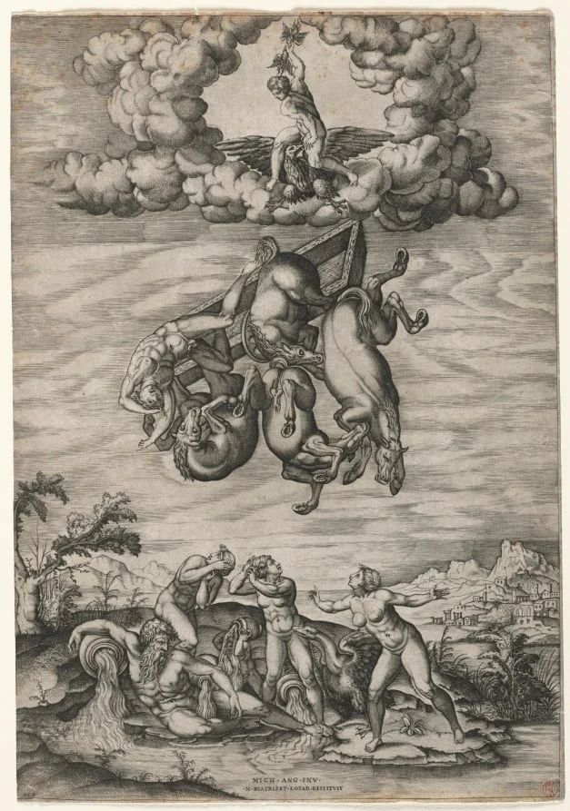The Fall of Phaeton, by Nicolas Beatrizet, 1545