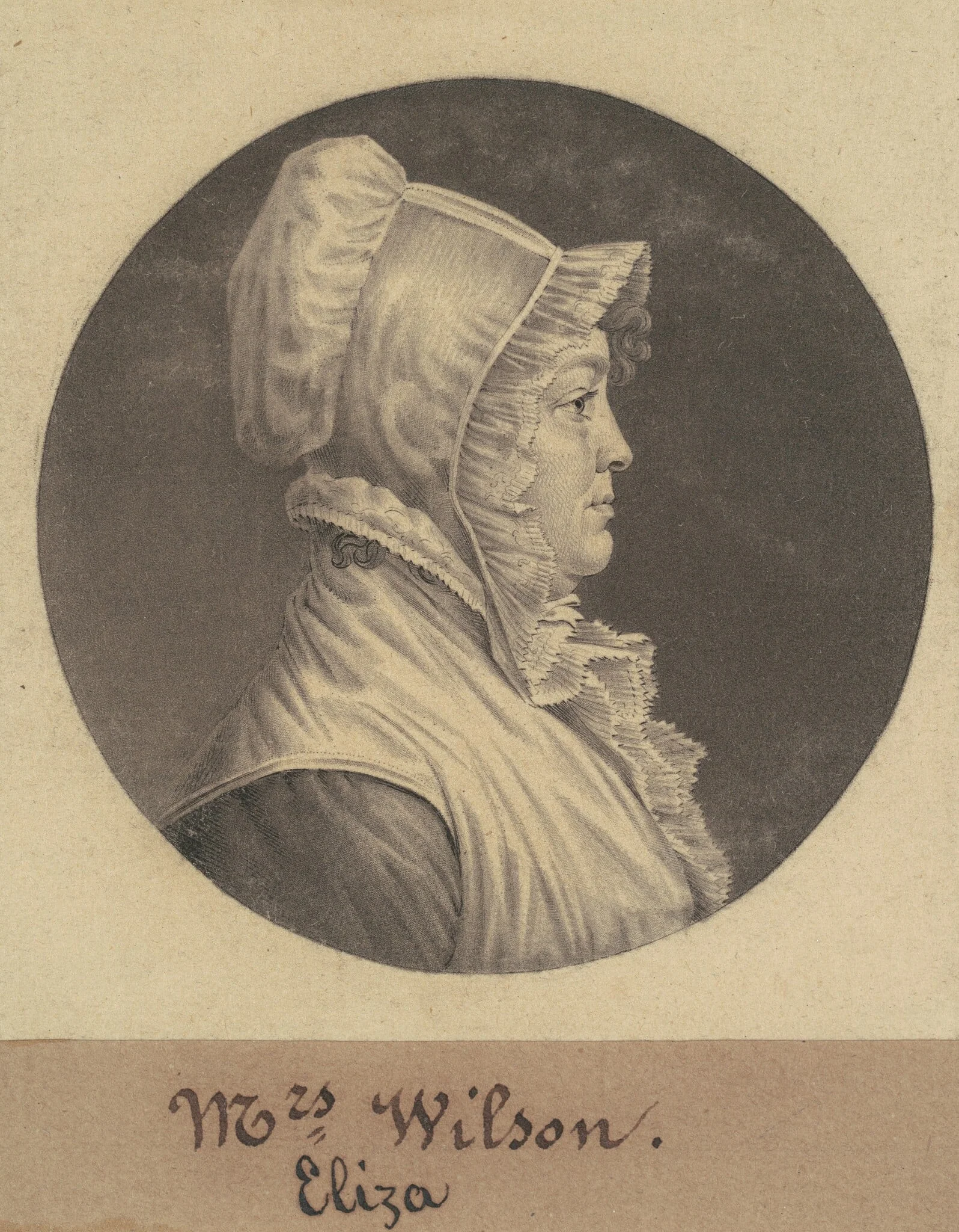 Mary Fleming Lewis, by Charles Balthazar Julien Févret de Saint-Mémin, ink, 1808