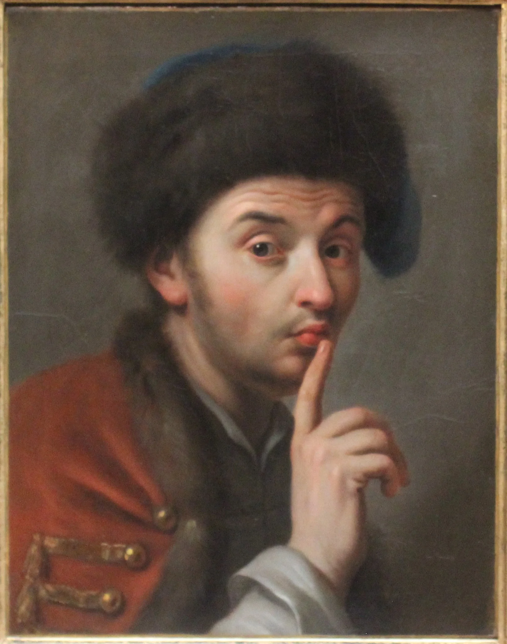 Man with fur cap, by Pietro Rotari, oil, 1734