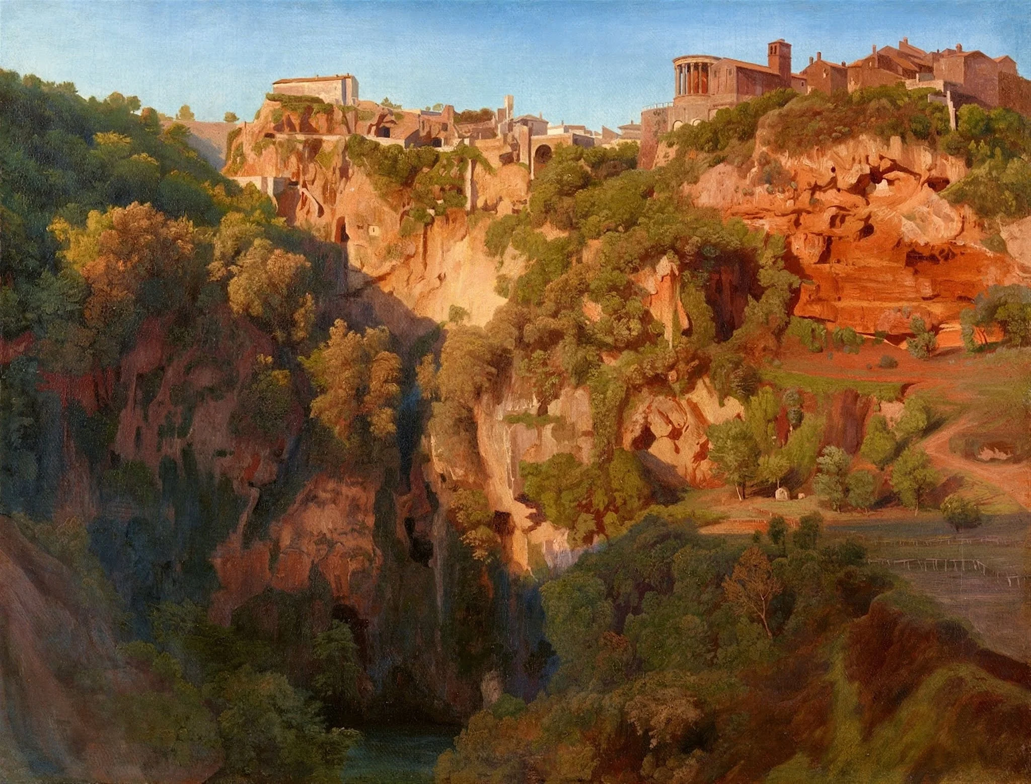 The Waterfalls at Tivoli with the Ponte Lupo, Temple of Vesta, and Temple of Sibyl The Waterfalls at Tivoli with the Ponte Lupo, Temple of Vesta, and Temple of Sibyl