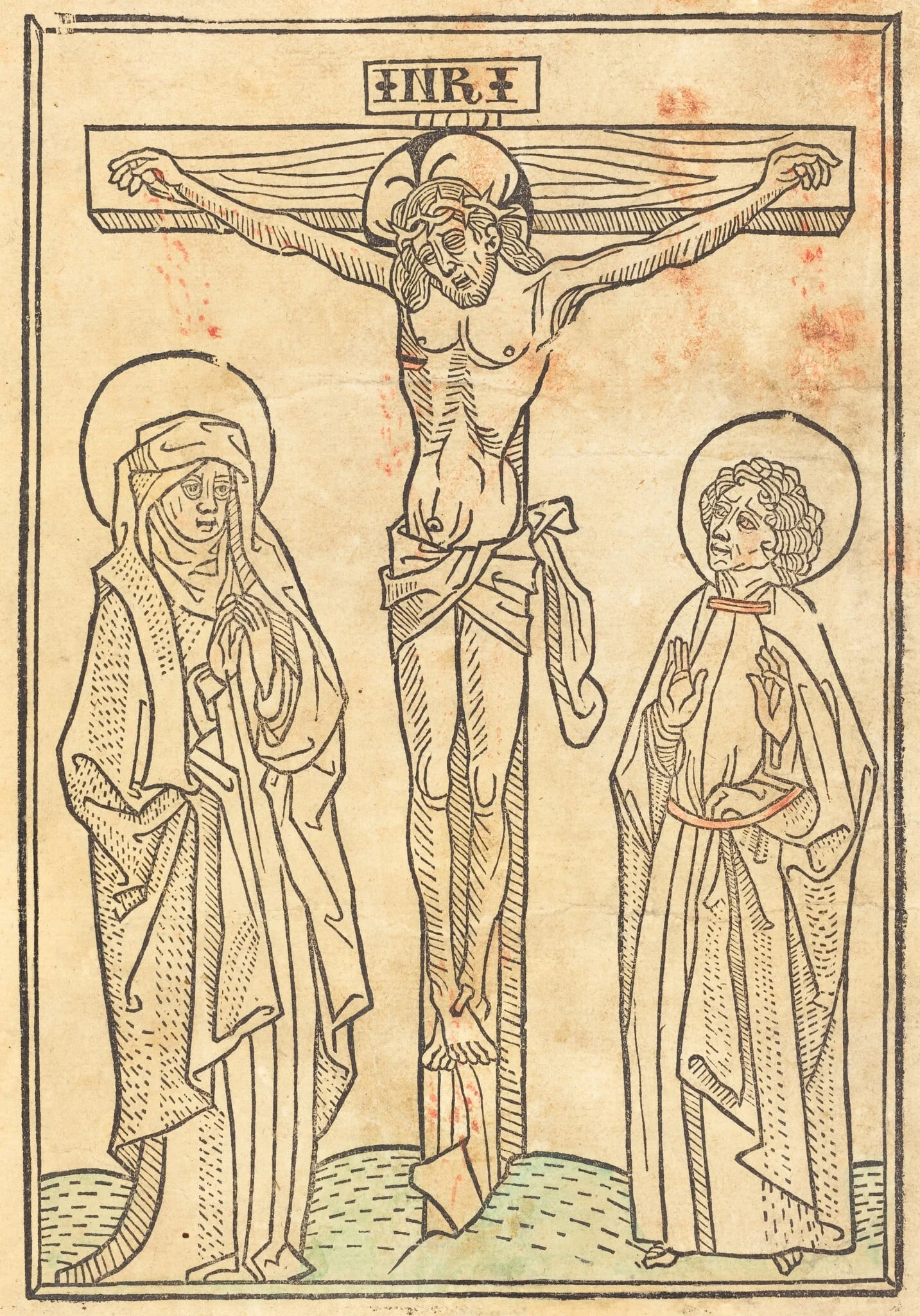 Christ on the Cross, by German 15th Century, ink, 1483
