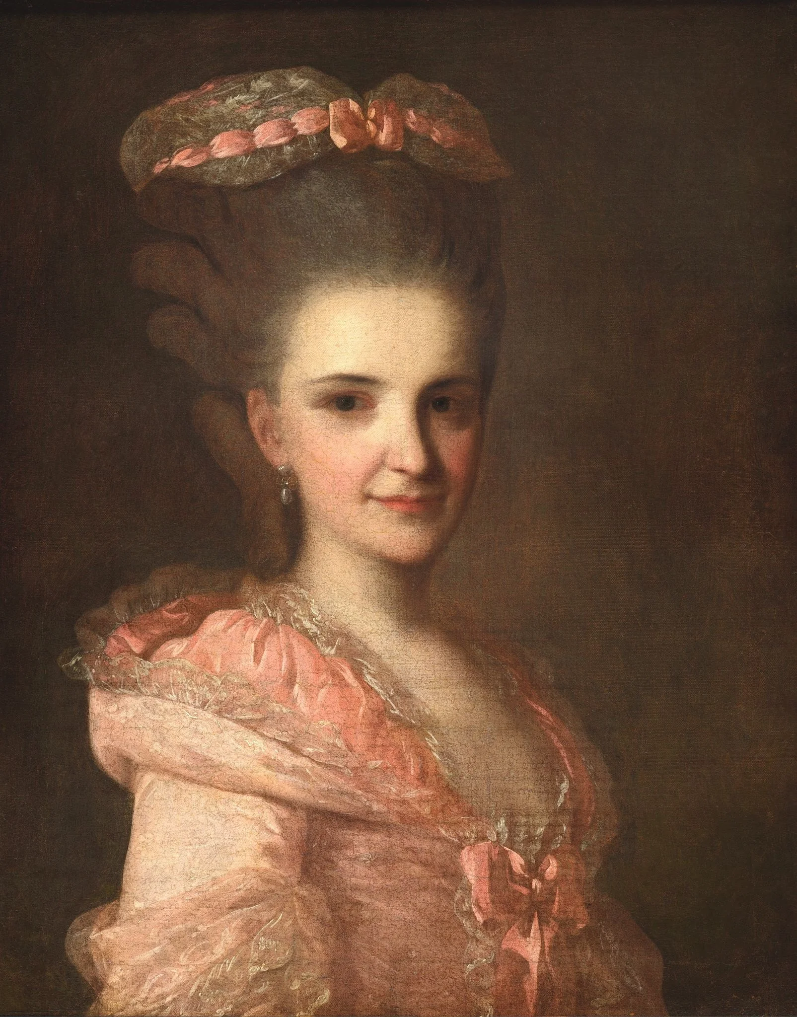 Portrait of an unknown Lady in a pink dress
