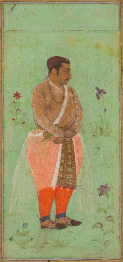 Portrait of Suraj Singh Rathor, Raja of Marwar and Maternal Uncle of Shah Jahan: A Page from the Prince Khurram Album, by Bishandas, unspecified, 1600