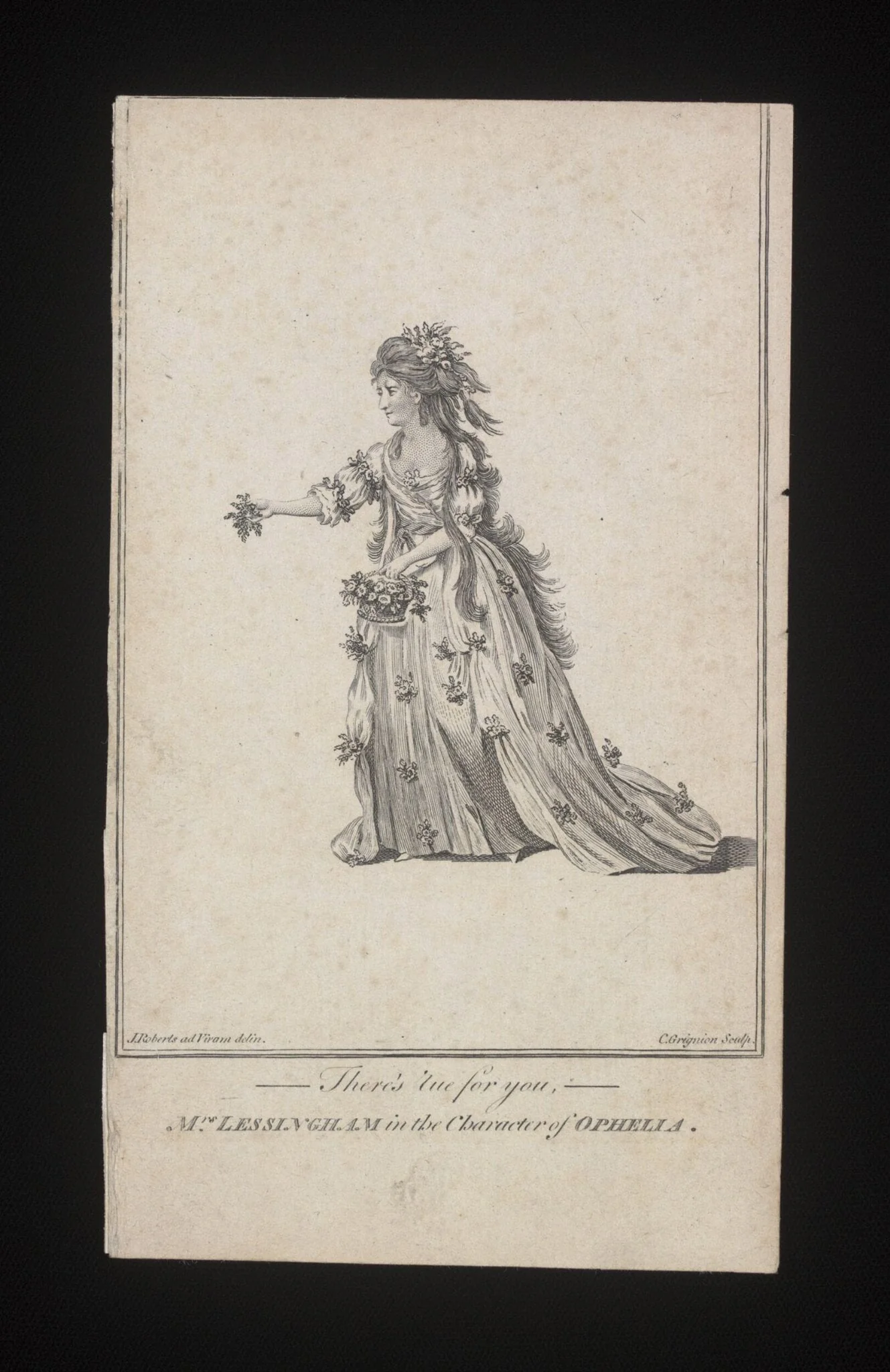 Mrs Lessingham in the character of Ophelia