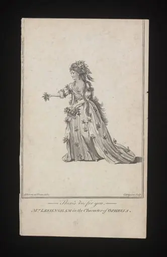 Mrs Lessingham in the character of Ophelia
