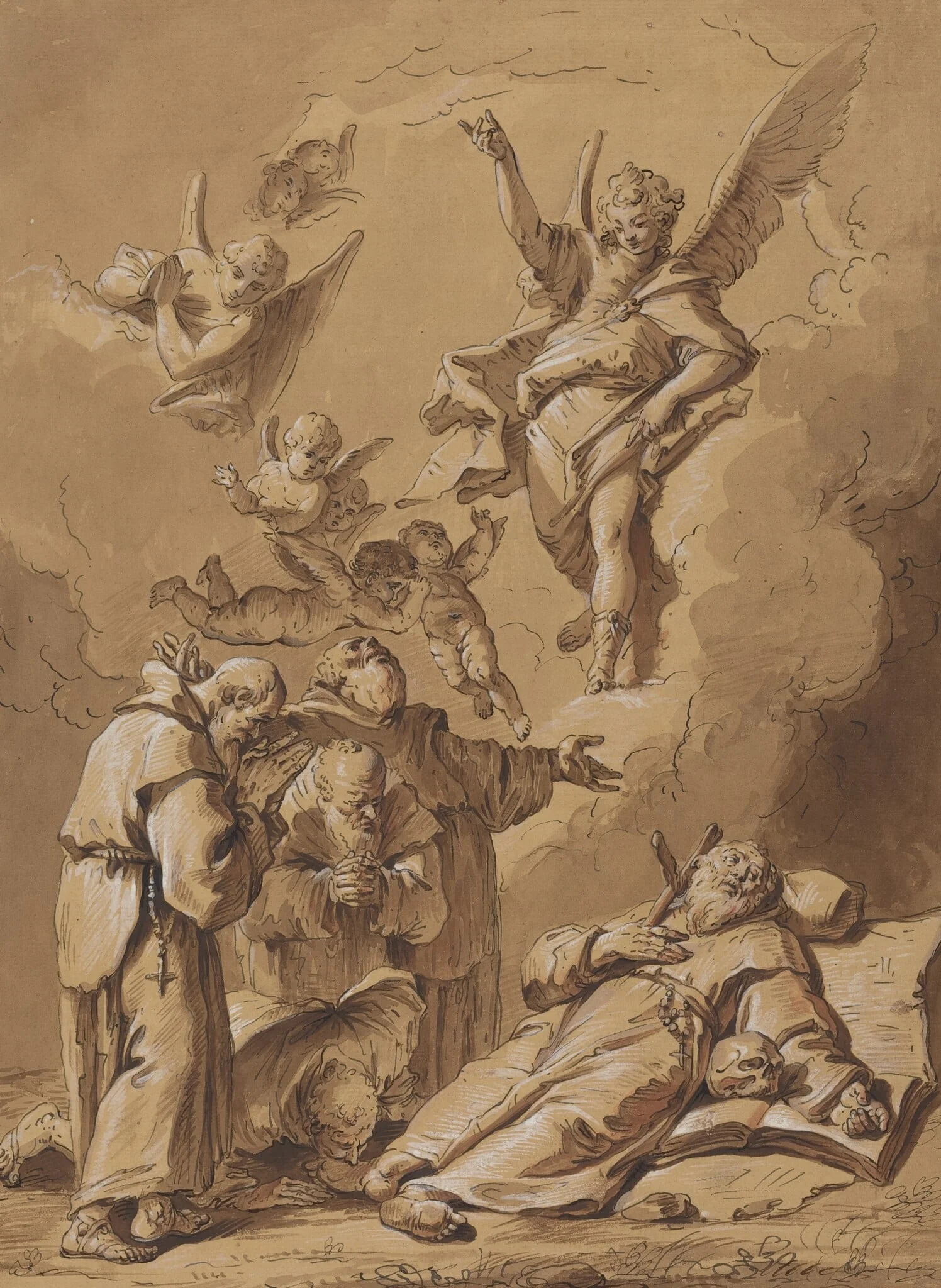 Death of a Holy Friar, by Unknown, ink, 1701