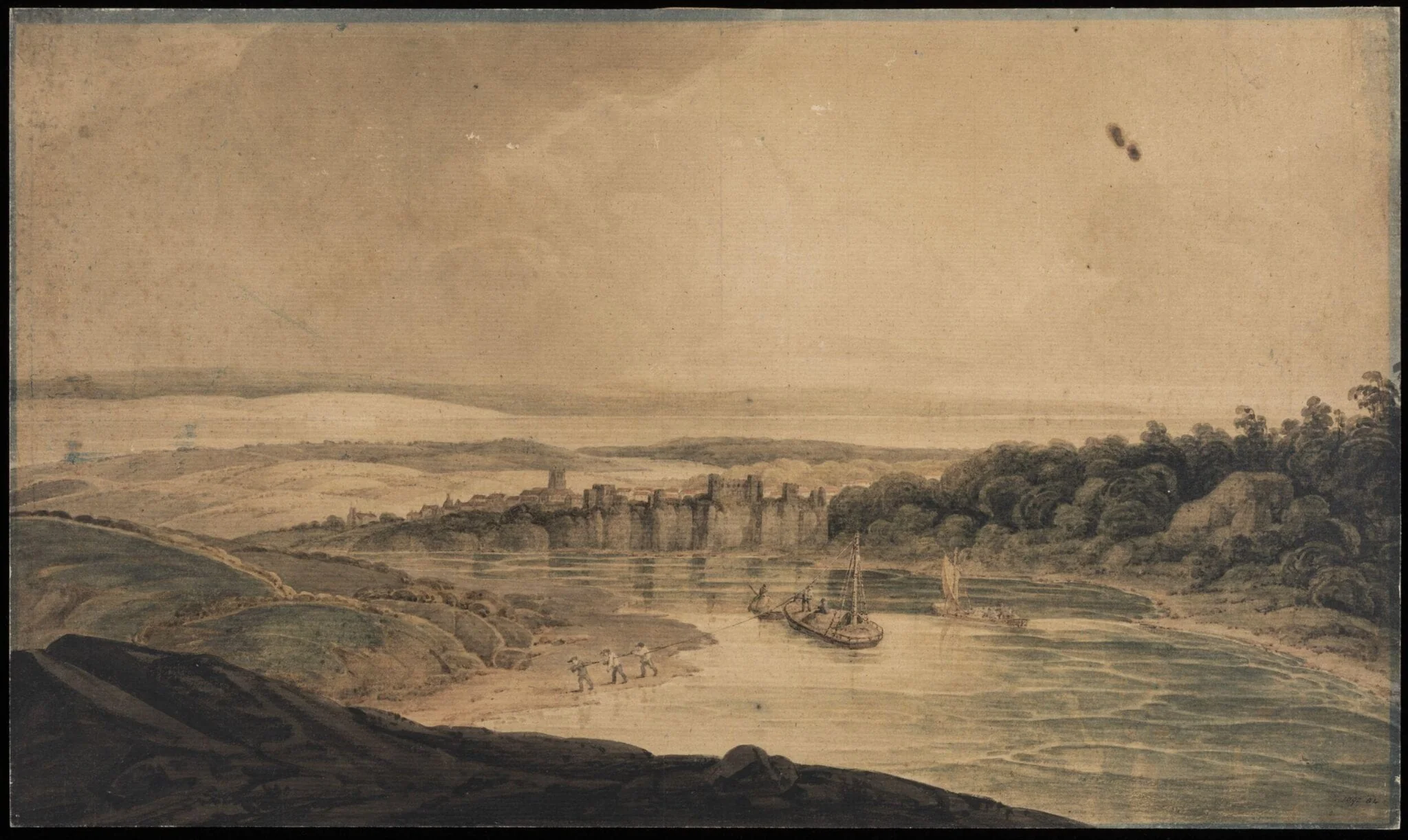 Chepstow Castle on the Wye, Monmouthshire, by Unknown, watercolor, 1800