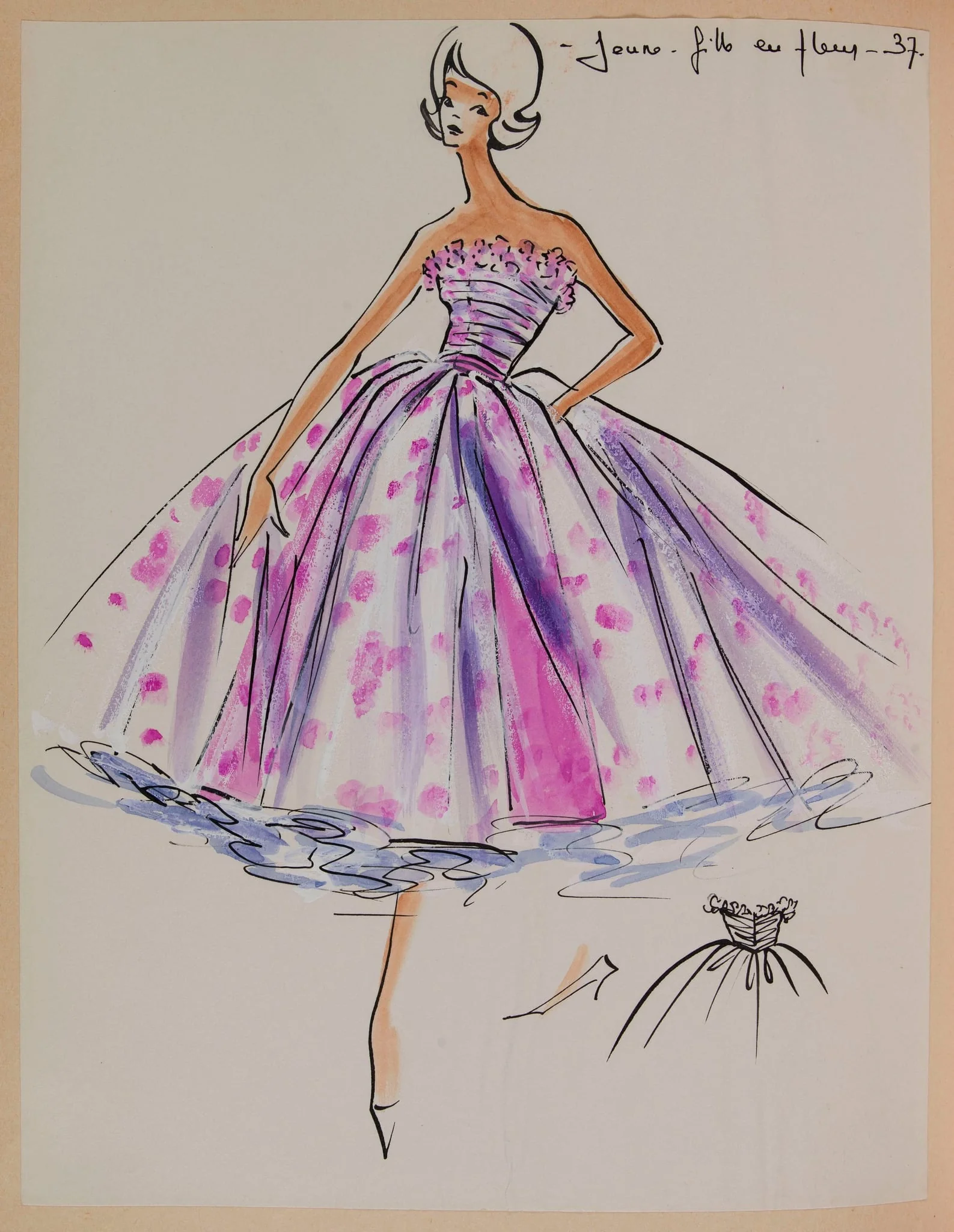 Jeune fille en fleurs, by Carven, 1958