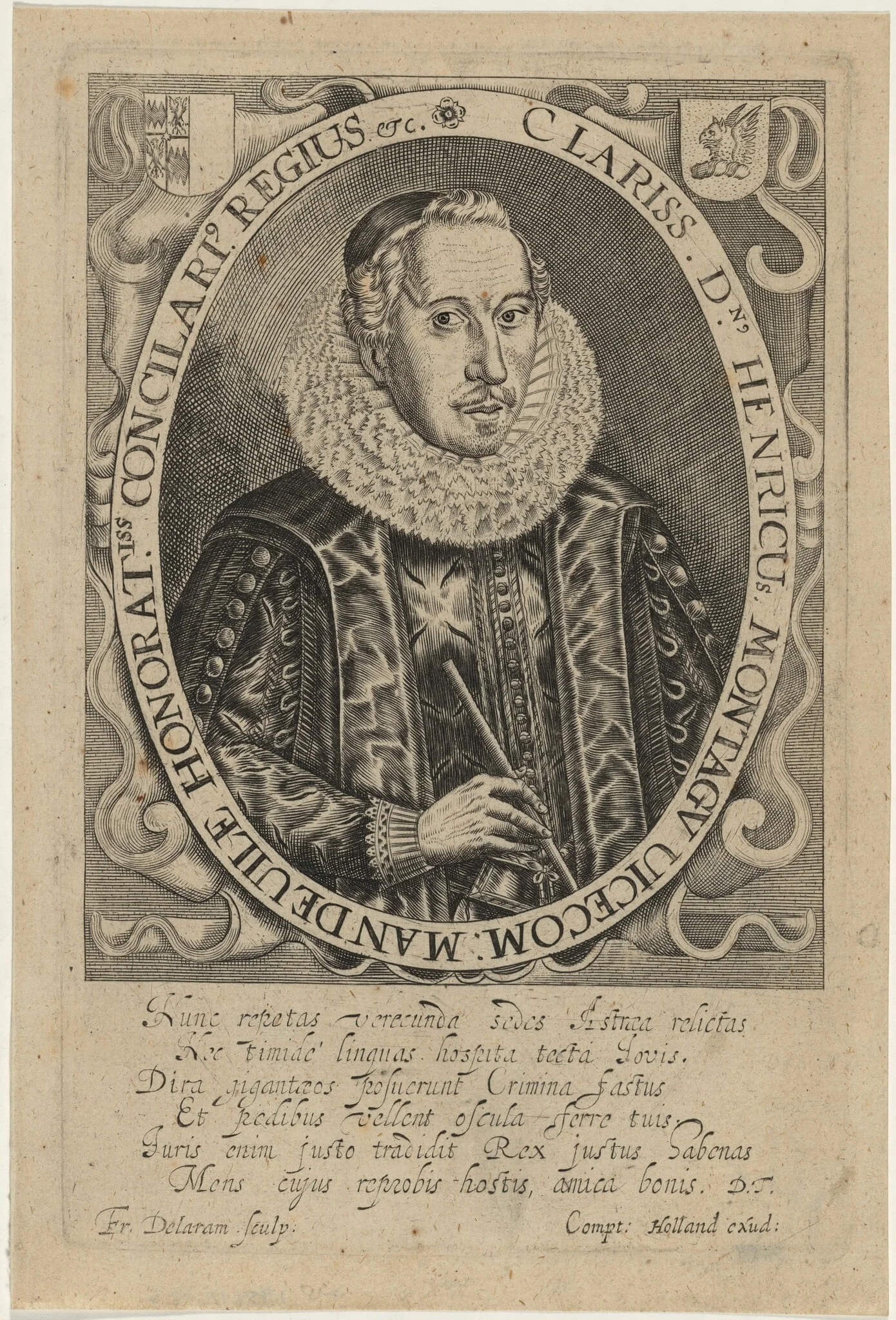Henricus Montagu (Henry Montague, First Earl of Manchester), by Francis Delaram, ink, 1608