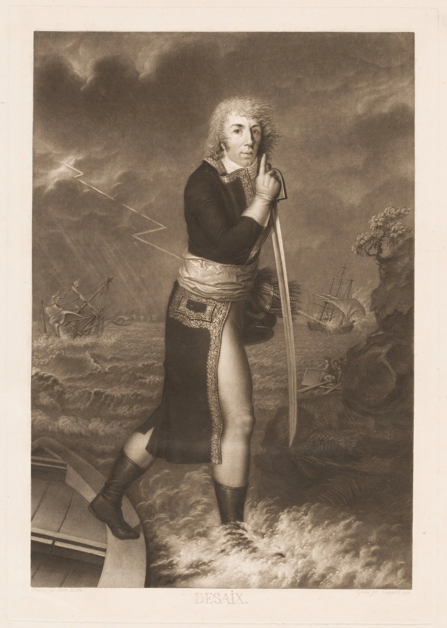 Desaix, by Pierre-Charles Coqueret, ink, 1798