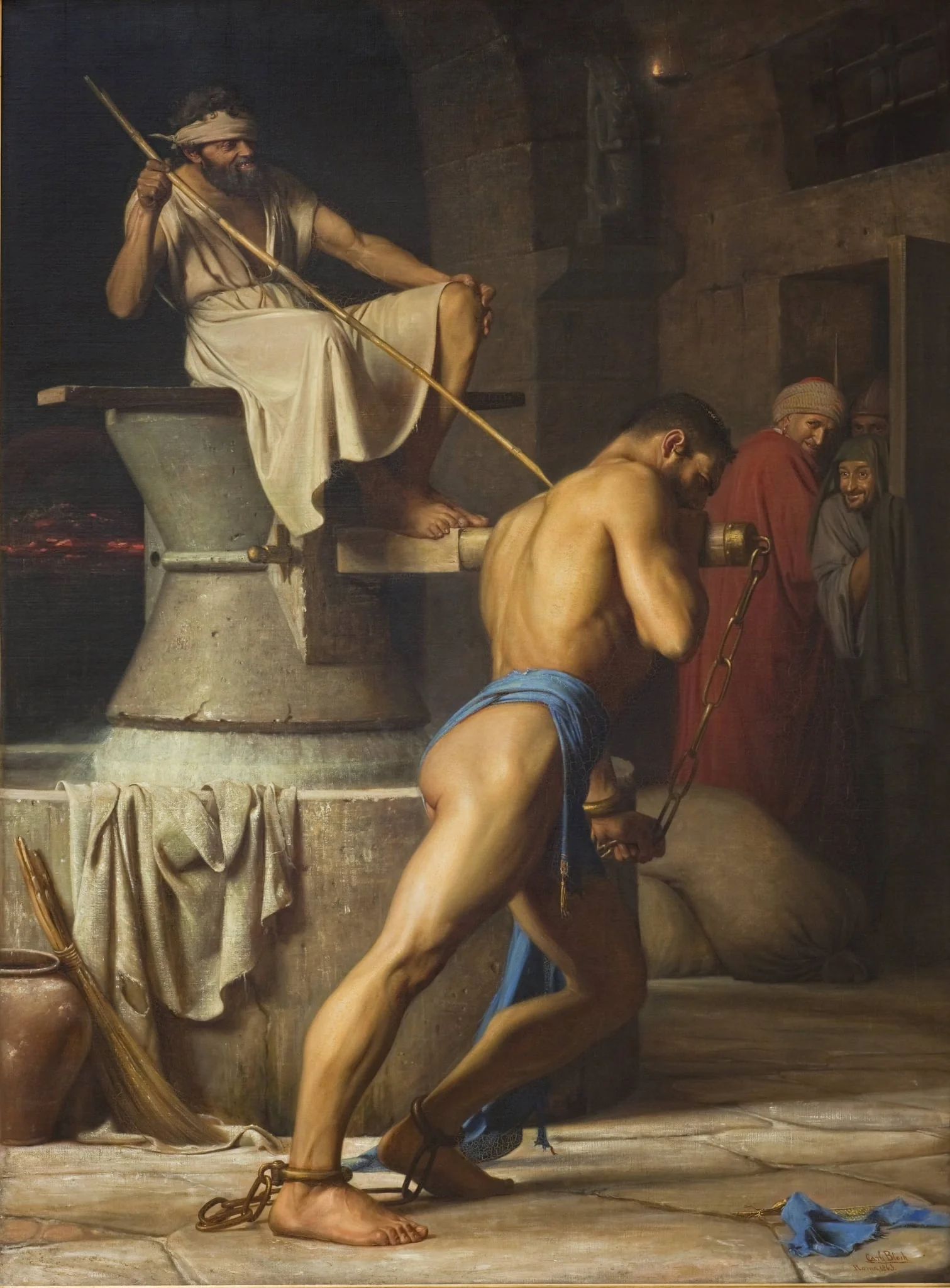 Samson and the Philistines, by Unknown, 1863