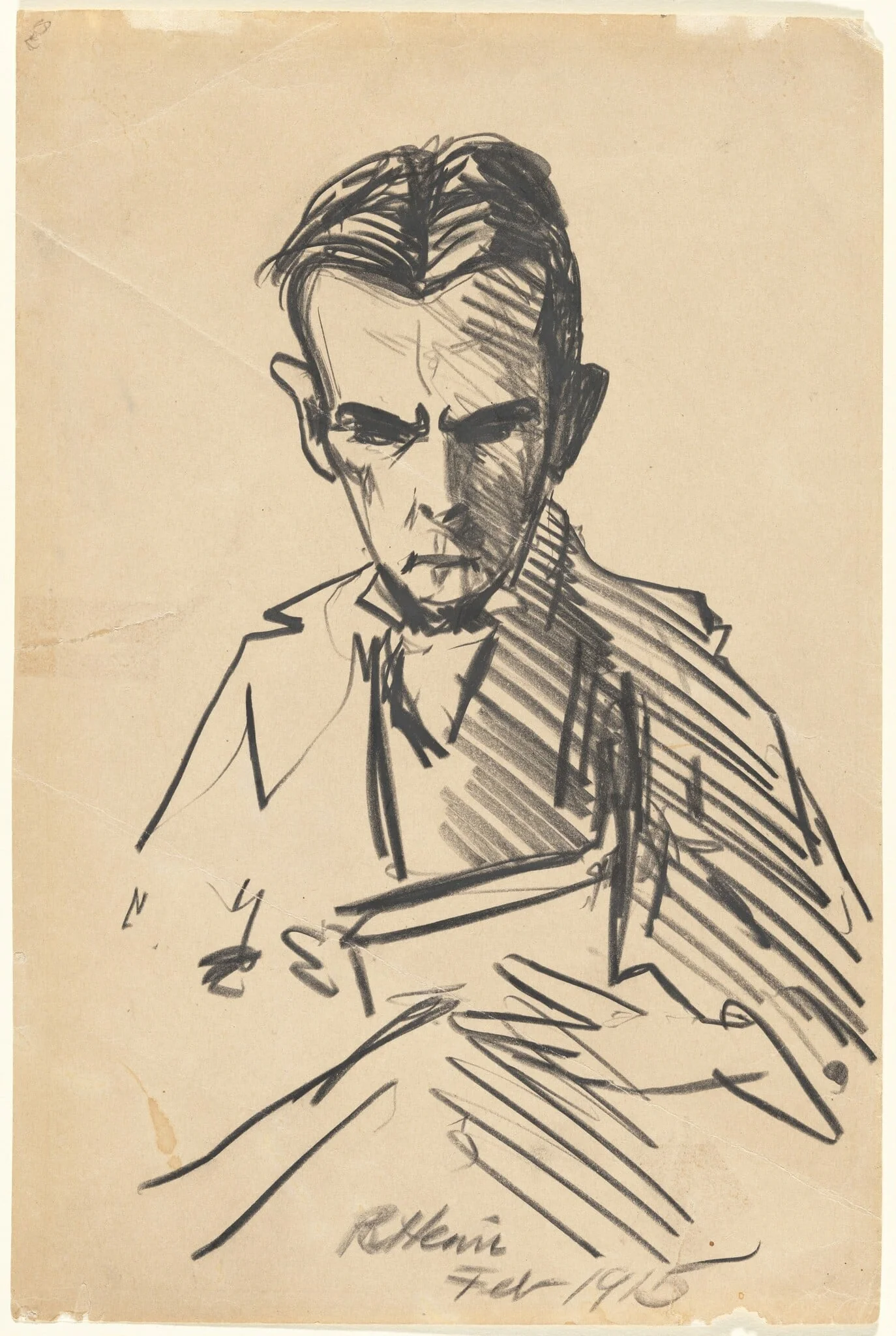 Portrait of a Friend, by Robert Henri, crayon, 1915