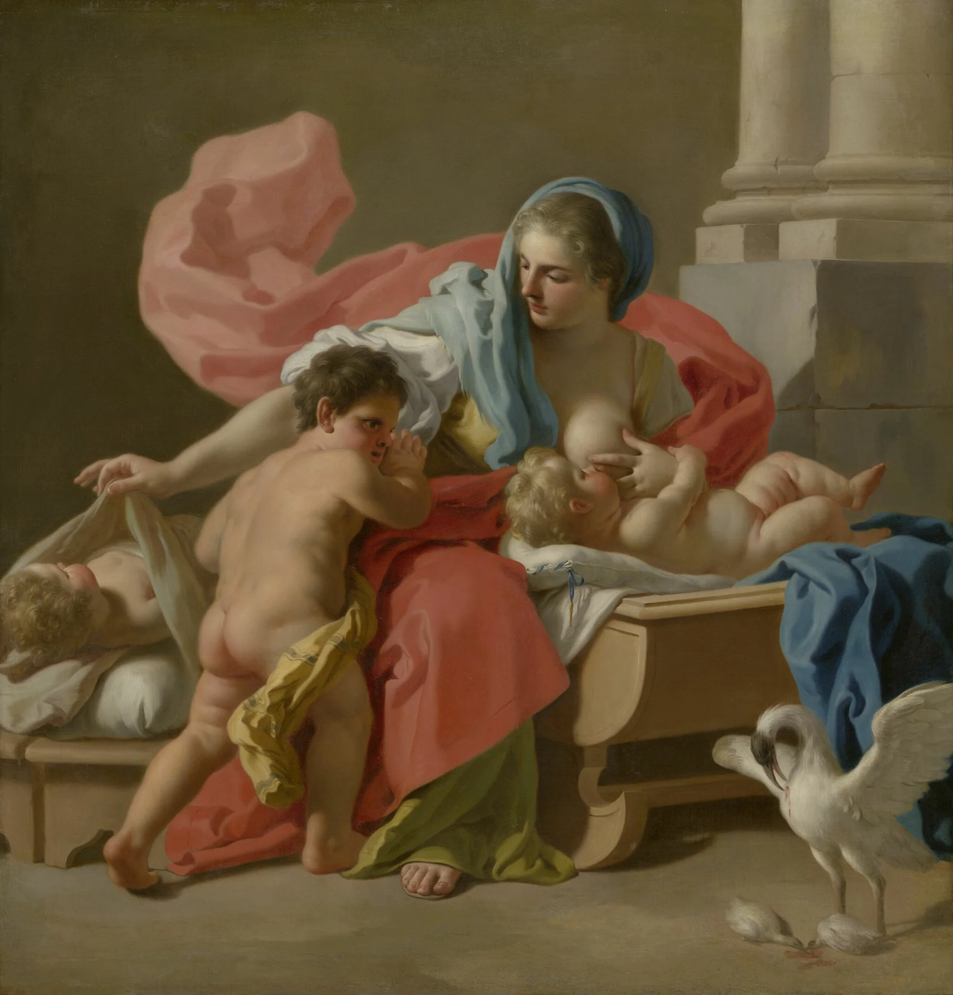 Allegory of Charity, by Francesco de Mura, oil, 1744