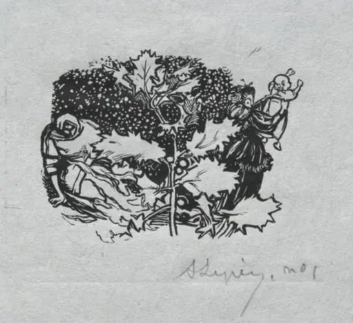 Paris Almanac, 1897:  Tail-piece, Winter